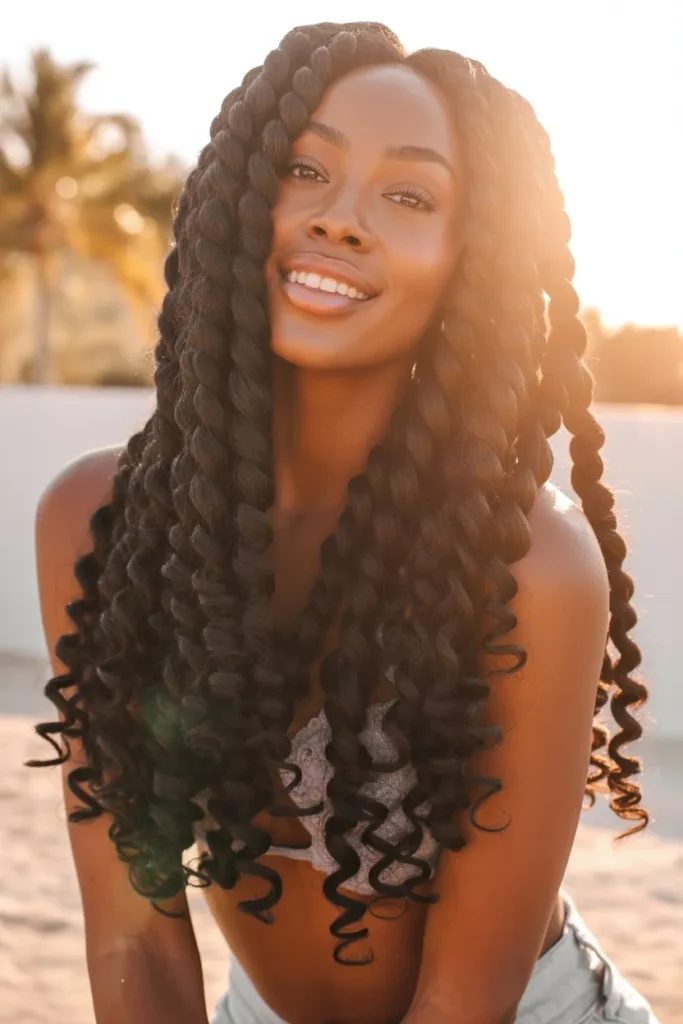 Knotless Braids With Soft Curls