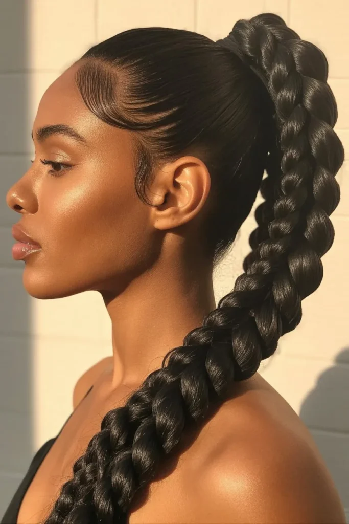 Sleek Braided Ponytail Look
