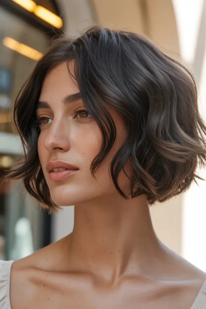 Textured French Bob With Summer Shine