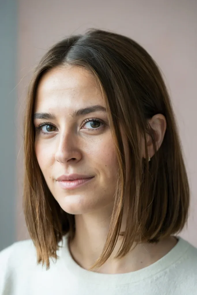 Angled Long Bob With Elegant Layers And Modern Shape