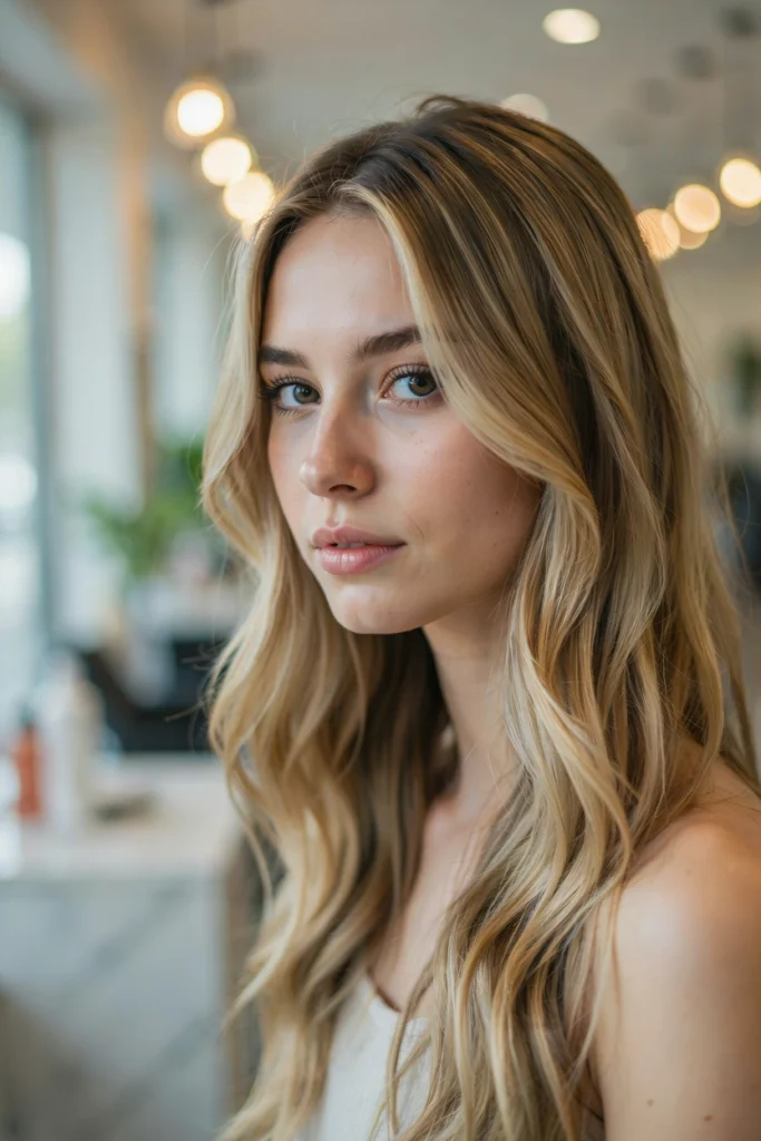 Beige Blonde With Seamless Balayage