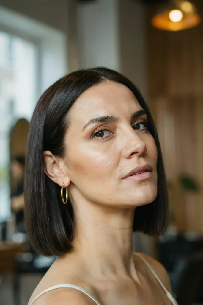 Blunt Long Bob With Precision Ends And Modern Sophistication