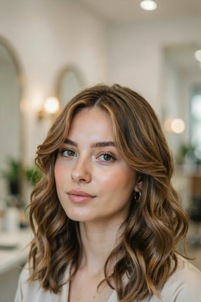 Caramel Balayage Blowout With Big Soft Curls
