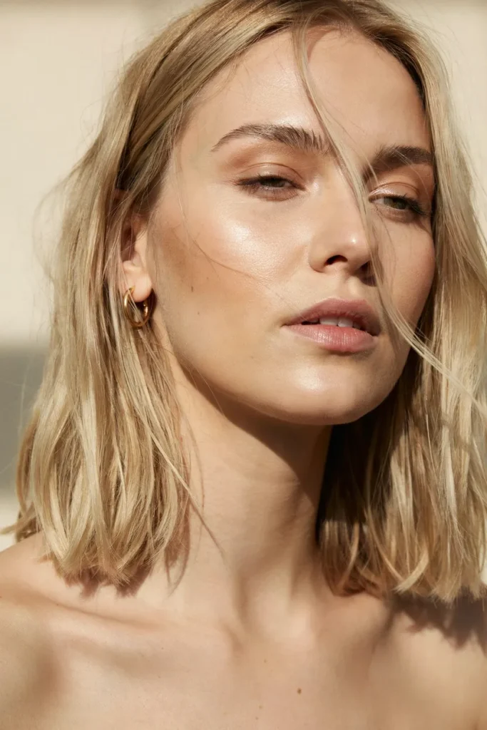 Champagne Blonde Hair Color With Soft Lived-In Highlights