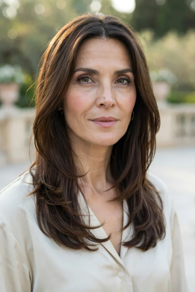 Chocolate Brown Layers With Soft Blowout Volume