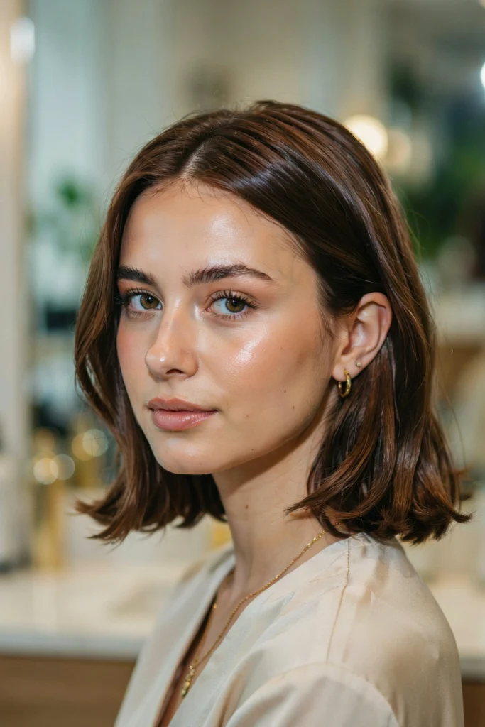 Chocolate Mocha Blowout With Face-Framing Flicks