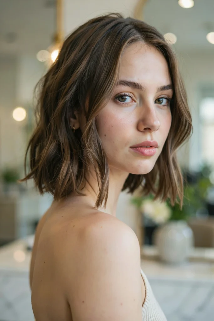 Choppy Lob With Airy Textured Ends