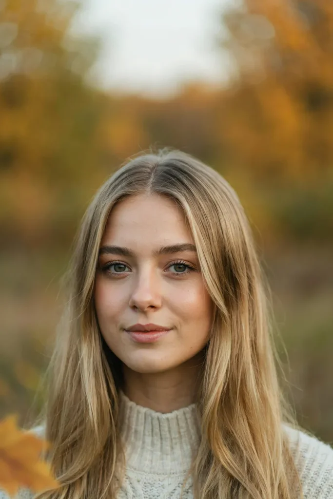 Cool Beige Brunette Hair With Invisible Layers