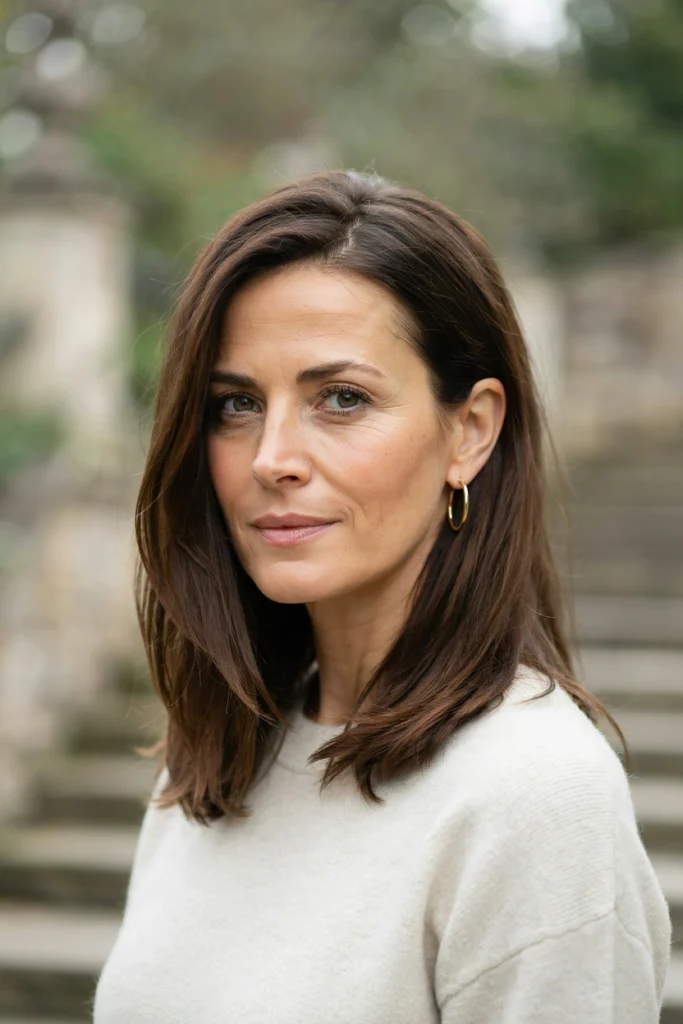 Espresso Brown Hair With Long Face-Framing Layers