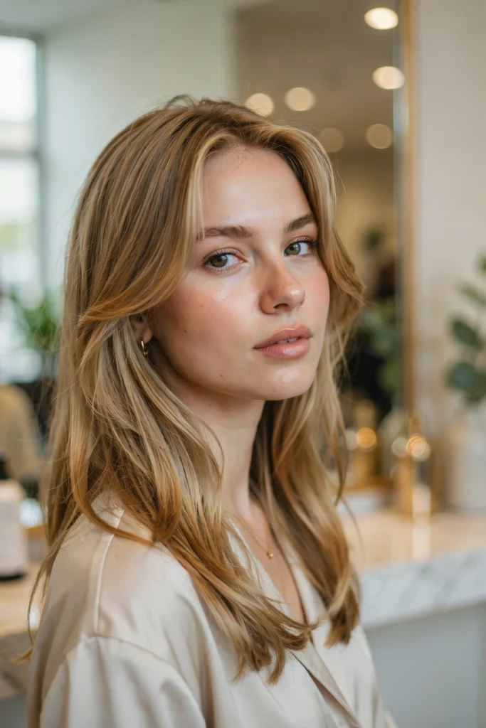 Honey Blonde Blowout With Voluminous 90s Layers