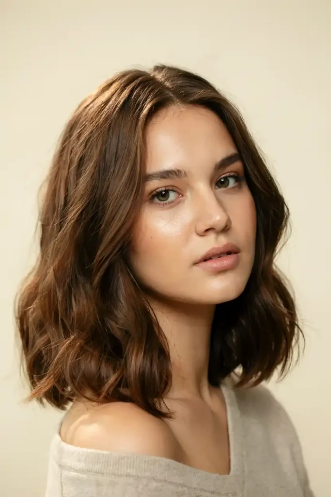 Rich Brunette Blowout With Soft Layers And Voluminous Face-Framing Pieces
