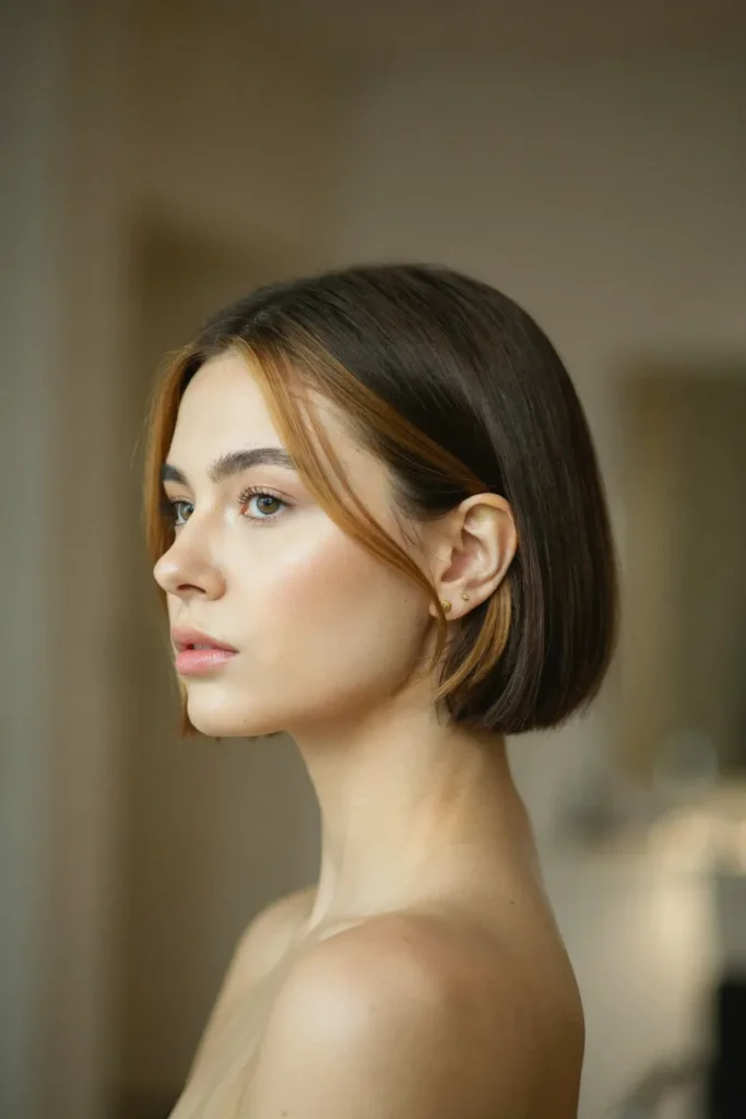 Sleek Side-Part Bob With Face-Framing Highlights