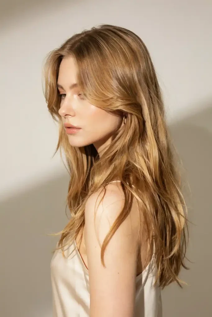 Soft Blonde Blowout With Long Layers And Supermodel-Inspired Volume