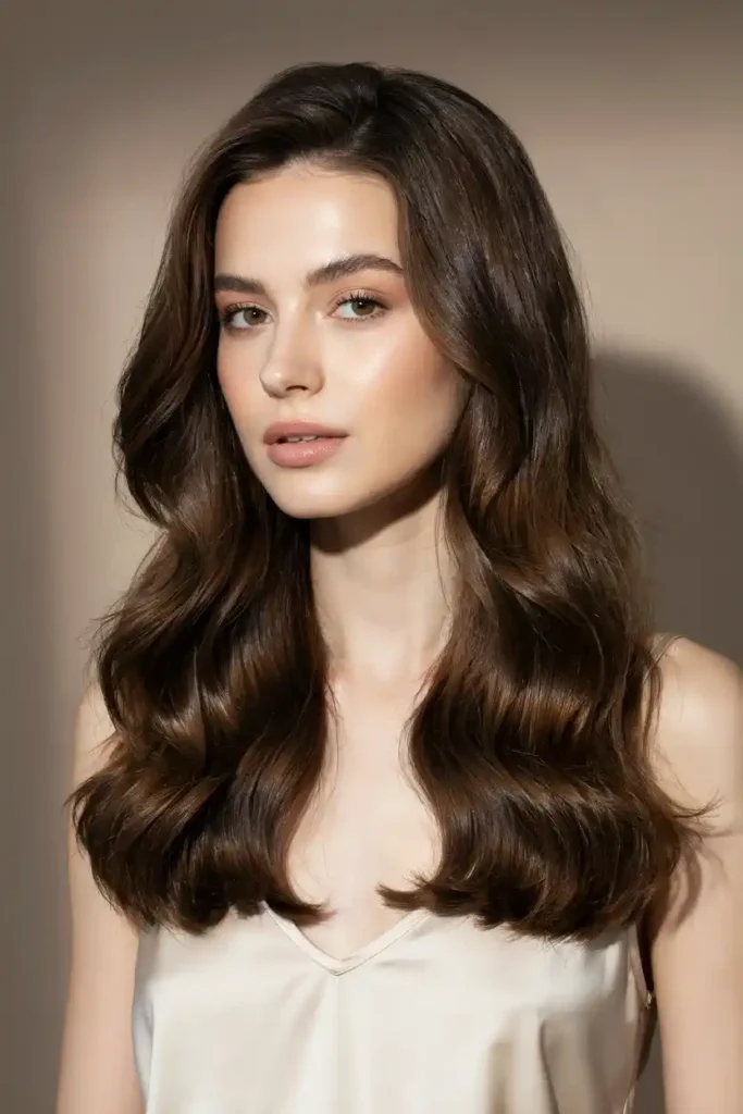Soft Caramel Layered Blowout With Supermodel-Inspired Volume