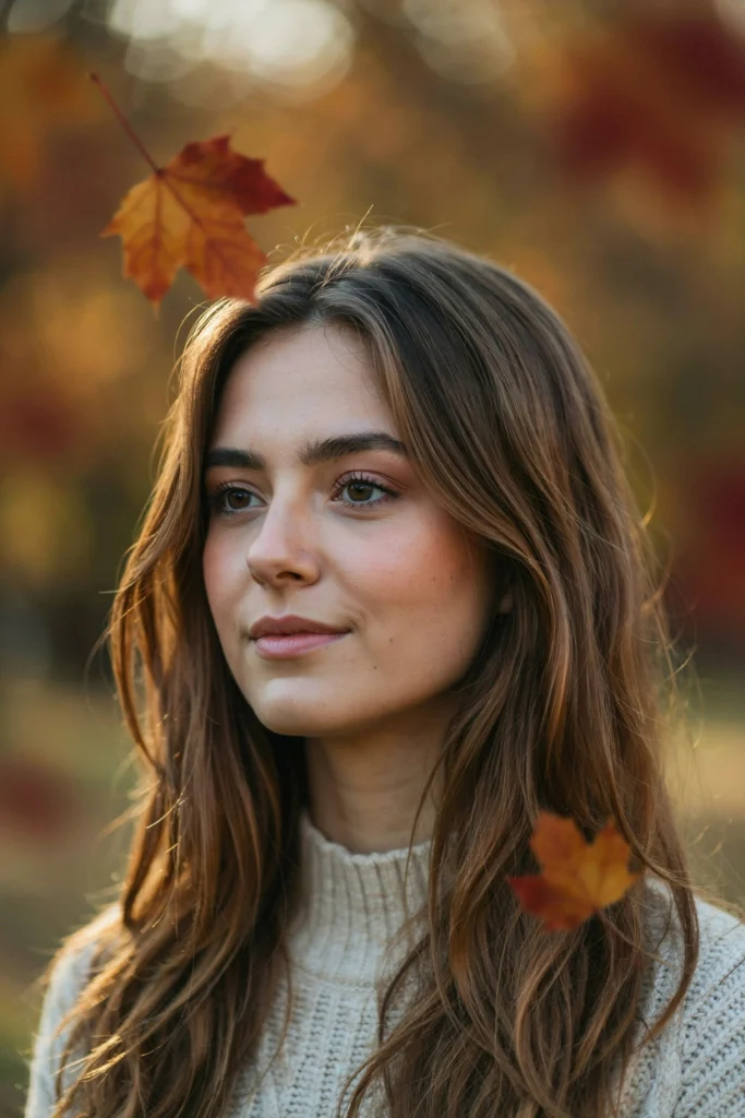 Soft Cinnamon Balayage With Long Layered Waves