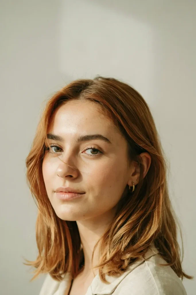 Soft Copper Glow Hair Color With Warm Summer Dimension