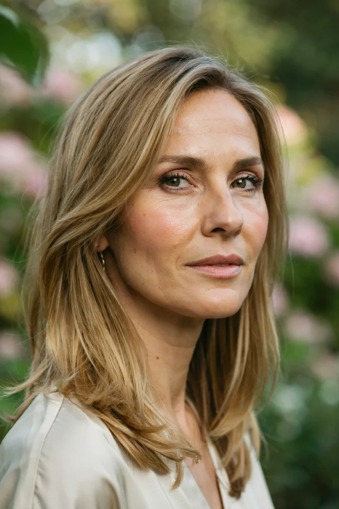 Soft Honey Blonde Layers With Side-Swept Volume