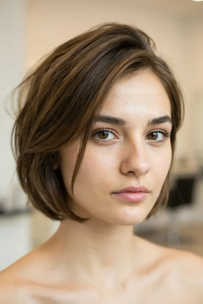 Soft Layered Pixie Bob With Side-Swept Volume