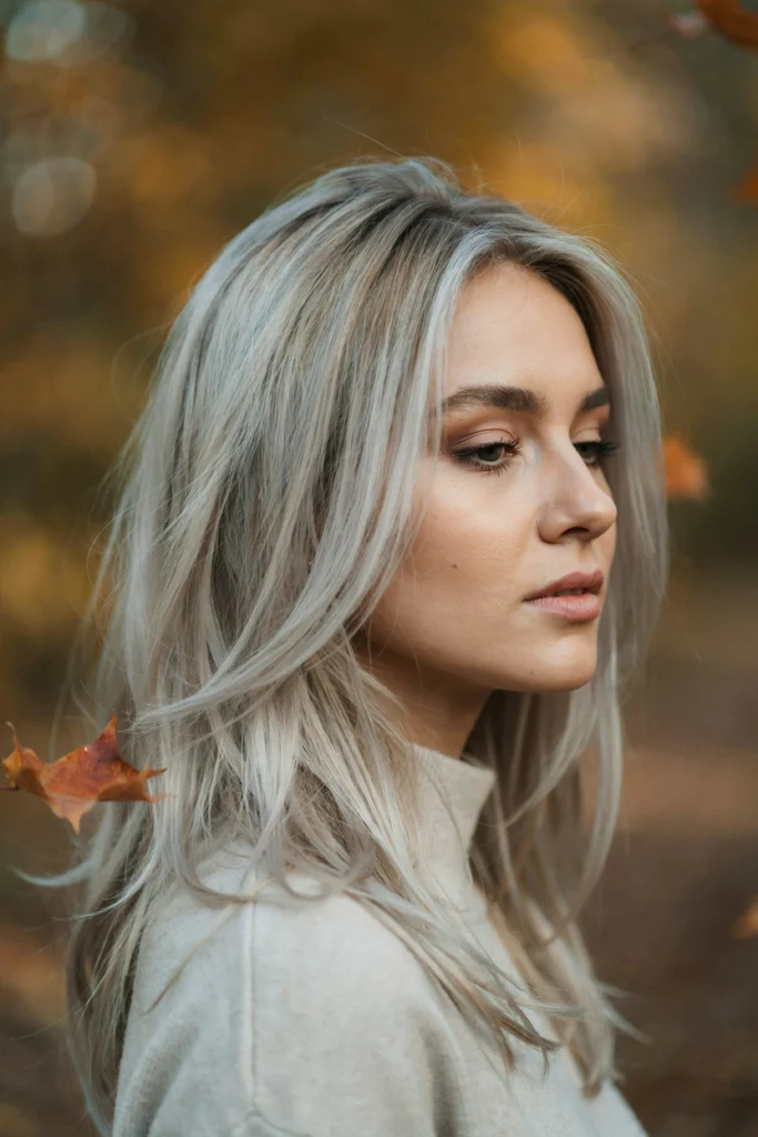 Soft Silver Blend Hair With Layered Volume