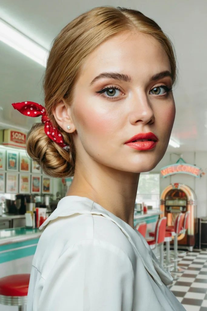 Strawberry Blonde Retro Bandana Bun