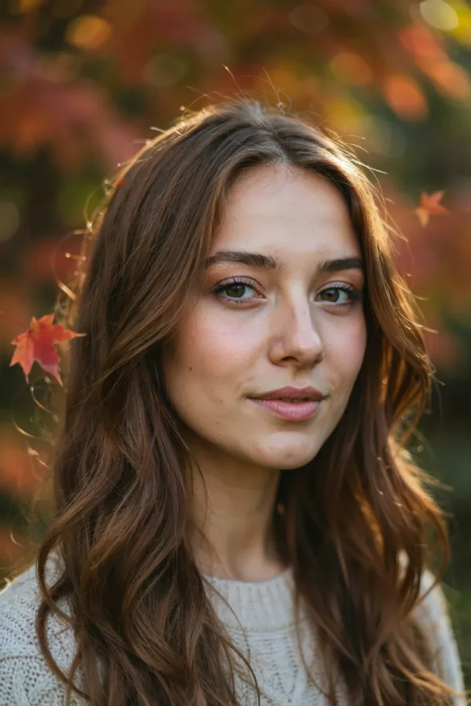 Warm Chestnut Brown Hair With Face-Framing Layers