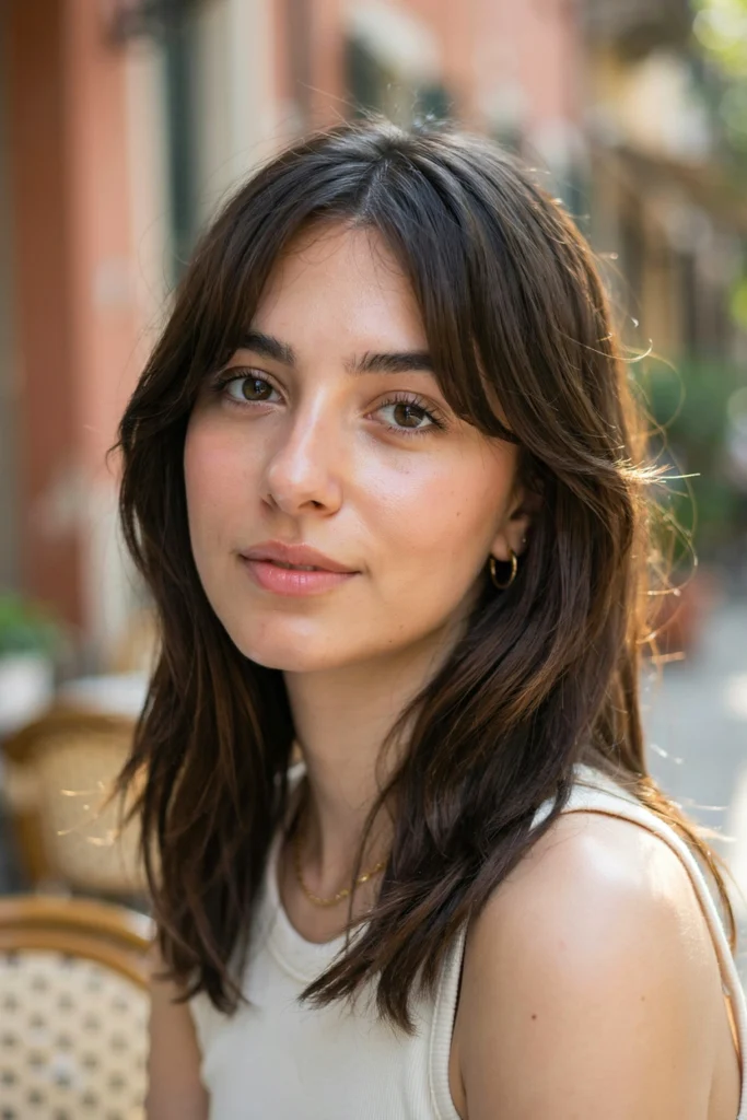 Wispy Layered Hair With Curtain Bangs