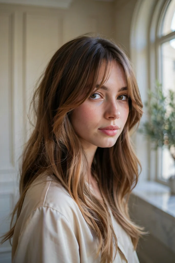 Calico Hair With Curtain Bangs
