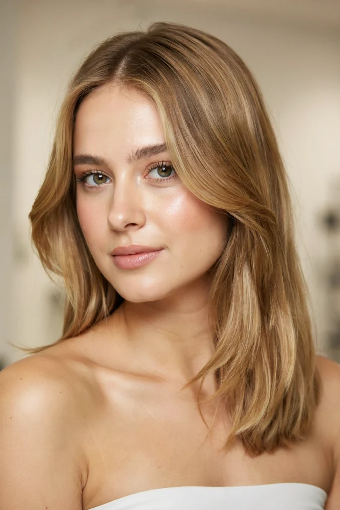 Layered Lob with Face-Framing Highlights