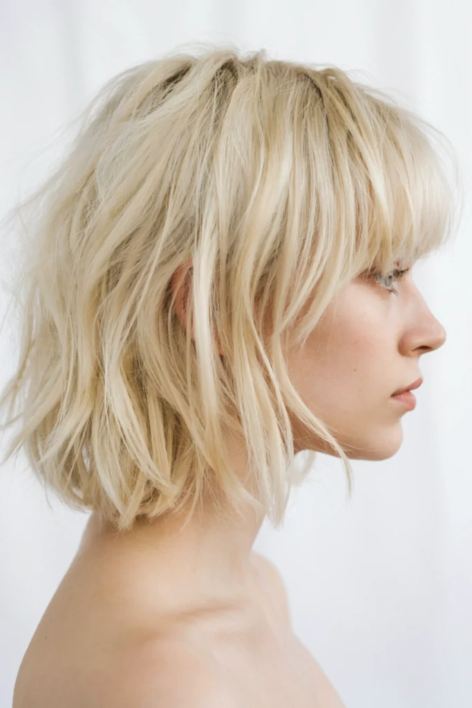 Platinum Blonde Bixie-Inspired Shag