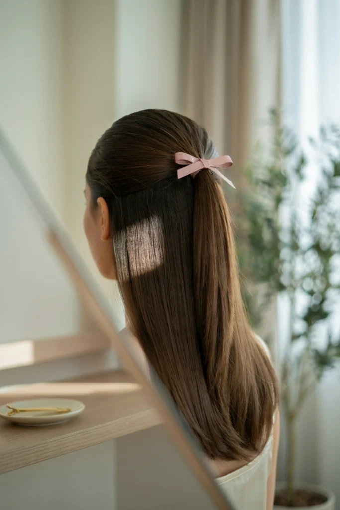 Sleek Half Ponytail Hairstyle
